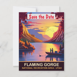 Save The Date Carton d'invitation de mariage Flaming Gorge Utah