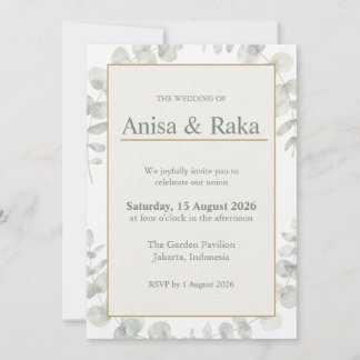 Save The Date Carton d'invitation de mariage floral jardin éléga
