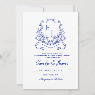 Save The Date carton d'invitation de mariage victorien à crête f