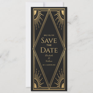 Save The Date Carton d'invitation élégant solaire doré Mystique 
