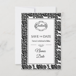 Save The Date Cartons "Save the Date" élégants en noir et blanc 