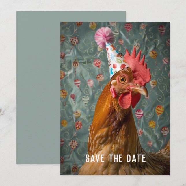 Save The Date Casquette de la fête du poulet (Devant / Derrière)