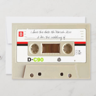 Save The Date Cassette audio rétro Mariage