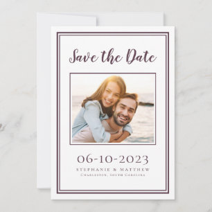 Save The Date Cassis Modern Mariage Photo Simple Fiançailles