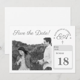 Save The Date Catholique monogramme