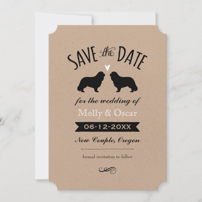 Save The Date Cavalier King Charles Wedding Sauvez la date (Devant)
