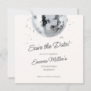 Save The Date Célébration D'Anniversaire Disco Économisez La Dat