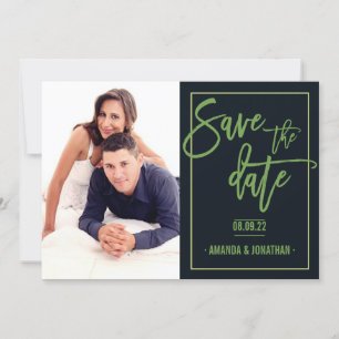 Save The Date Celery Green, Foliage et Mariage noir Date de sauv