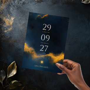 Save The Date Céleste Enregistrer la date - Minuit Bleu et Or