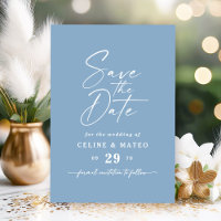 Céline ・ Mariage bleu ciel solide simple