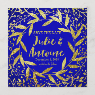 Save The Date Cercle de Parties scintillant d'or de couronne Feu