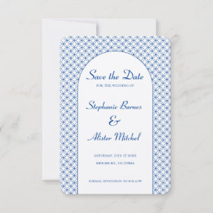Save The Date Cercle Élégant Motif Géométrique Sans Couture