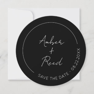 Save The Date Cercle rond minimaliste simple à script simple