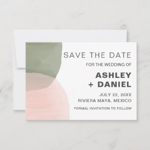 Save The Date Cercles d'aquarelle moderne Mariage Enregistrer la