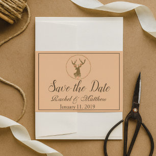Save The Date Cerf rustique, Sauvegarder la date