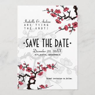 Save The Date Cerise Blossom Mariage oriental Enregistrer la dat
