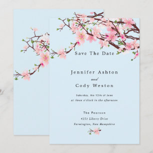 Save The Date Cerise Blossom Printemps Mariage Enregistrer La Da