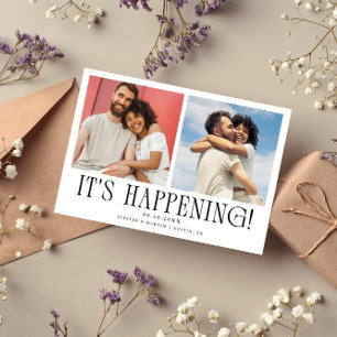 Save The Date C'est Arrivé 2-Photo Mariage Blanc
