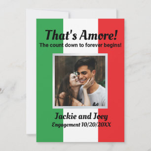 Save The Date C'est l'amour ! Drapeau italien avec photo personn