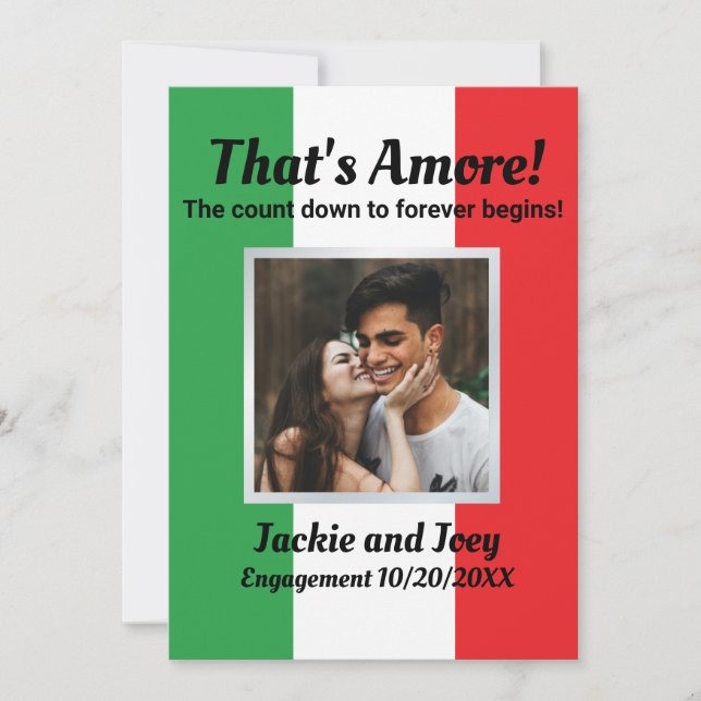 Save The Date C'est l'amour ! Photo personnalisé Drapeau italien (Devant)