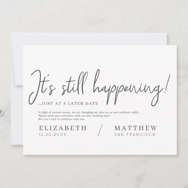 Save The Date C'est toujours en train de se passer ! Mariage élé (Devant)