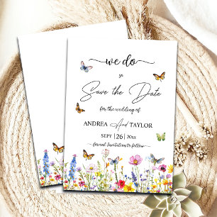 Save The Date C'est vrai ! Papillons fleur sauvage élégant