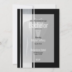 Save The Date Cette soirée de bachelor noir & blanc nobleman