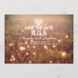 Save The Date chaîne de lumières rougir rustique enregistrer les