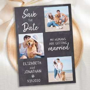 Save The Date Chalkboard Chien Mariage photo Collage
