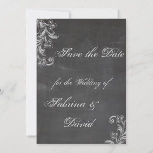 Save The Date Chalkboard Floral Enregistrer la date