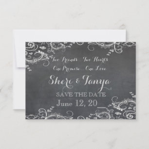 SAVE THE DATE Chalkboard Gay Wedding Ankündigung