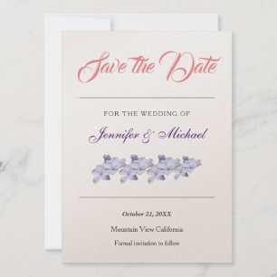 Save The Date Champagne Floral mariage Shimmer