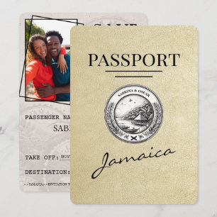 Save The Date Champagne Jamaïque Passeport Enregistrer La Date