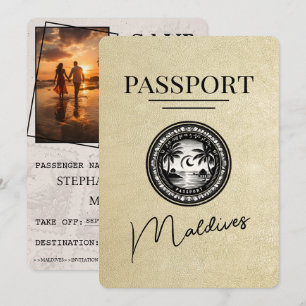 Save The Date Champagne Maldives Passeport Enregistrer La Date