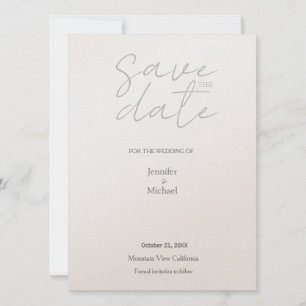 Save The Date Champagne Shimmer Mariage minimaliste moderne Plaq
