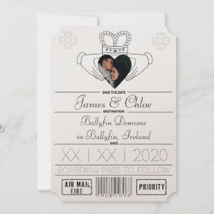 Save The Date Champagne Shimmer Sauvez la date