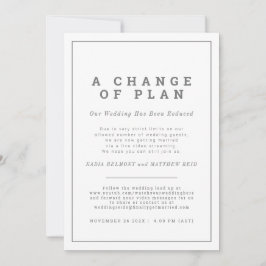Save The Date Changement de plan de mariage : désinvitation main