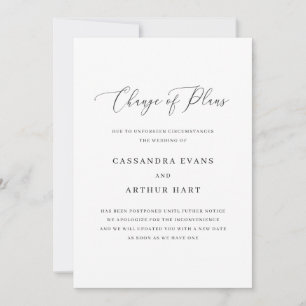 Save The Date Changement de plans Élégant Simple Mariage Non Pho