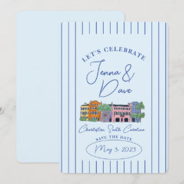 Save The Date Charleston, SC Enregistrer la date Mariage aquarel