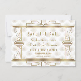 Save The Date Charm Gold Great Gatsby Art Déco Enregistrer La Da
