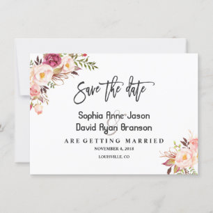 Save The Date Charme Aquarelle Blush Rose Floral Enregistrer La 