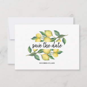 Save The Date Charme Aquarelle Citron Tropical Enregistrer La Da