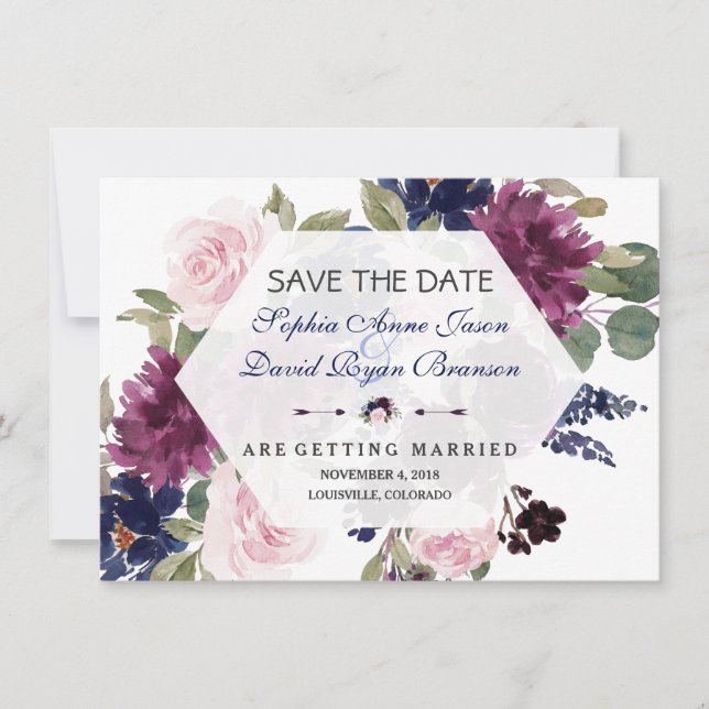 Save The Date Charme Lavande Fleurs Violettes Floraison Enregist (Devant)