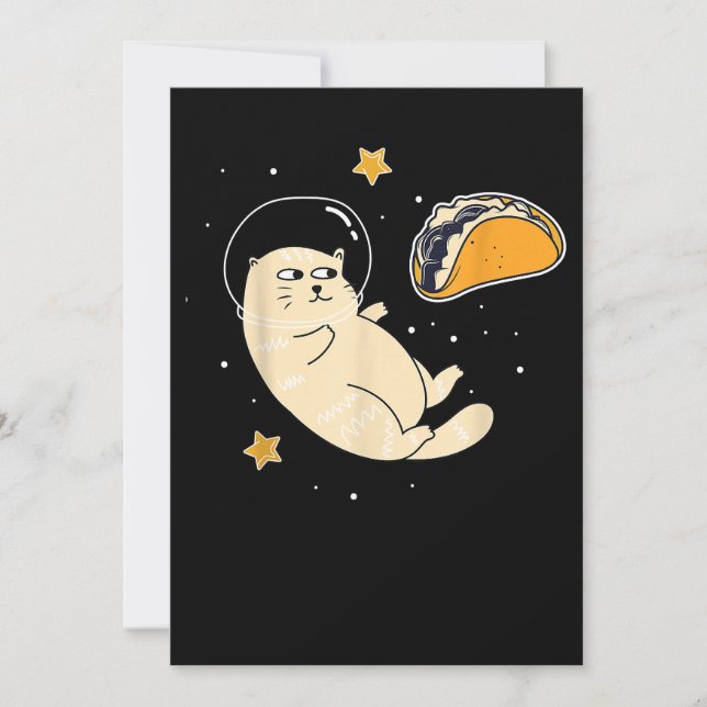 Save The Date Chat astronaute dans l'espace Taco Moon (Devant)