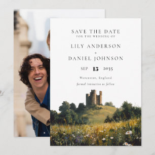 Save The Date Château Floral de Fleurs Sauvages Photo Mariage