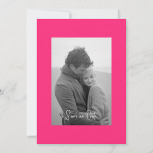 Save The Date Chaud rose moderne simplicité B/W Photo
