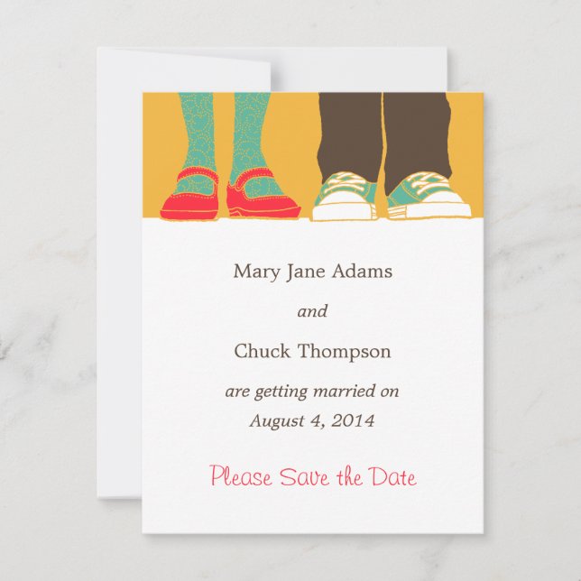Save The Date Chaussures féminines et baskets illustrées Mariage (Devant)