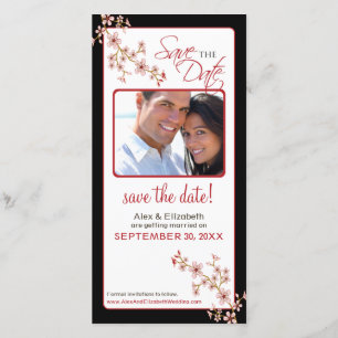 Save The Date Cherry Blossom Enregistrer la date Photocard (roug
