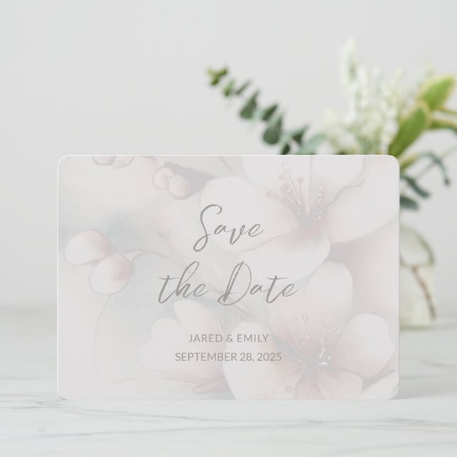 Save The Date Cherry Blossom Mariage Ajouter une photo Enregistr (Debout devant)