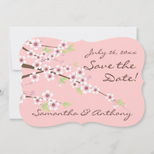 Save The Date Cherry Blossom rose/Brown Enregistrer la date